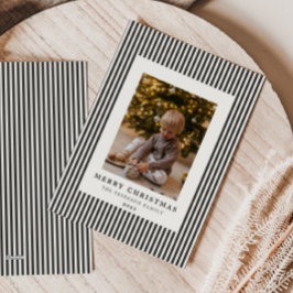 モダン石板グレーピンスプレイのクリスマスファミリー写真 シーズンカード