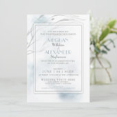 モダン石板ブルーウォーターの色スプラッシュ 招待状 (スタンド正面)