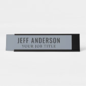 モダン石板ブルーグレイ社員 デスクネームプレート (正面)