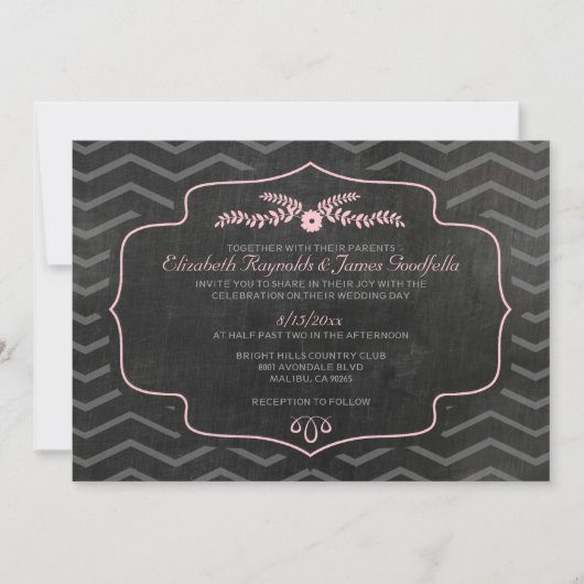 モダン石板結婚式招待状 招待状 (正面)