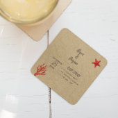 モダン砂とコーパーソナライズされたル結婚ズ スクエアペーパーコースター