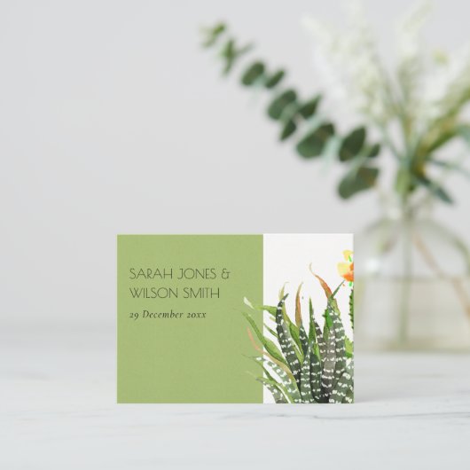 モダン砂漠サボテンフローラガーデン水彩 プレイスカード (スタンド正面)