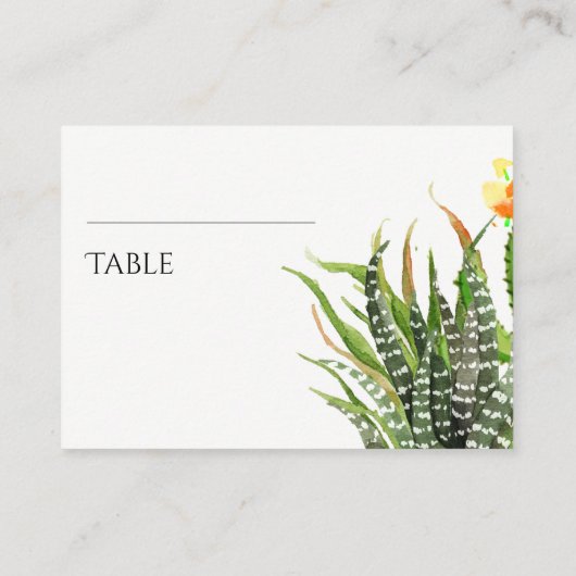 モダン砂漠サボテンフローラガーデン水彩 プレイスカード (裏面)