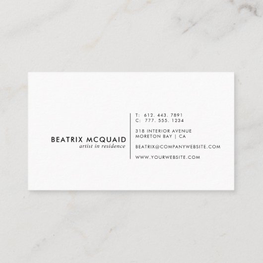 モダン砂漠山地 名刺 (裏面)