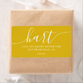 モダン硫黄黄スクリプトファミリ差出人住所 ラベル (インサイチュ)