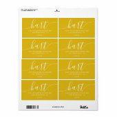 モダン硫黄黄スクリプトファミリ差出人住所 ラベル (フルシート)