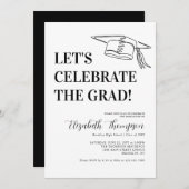 モダン祝卒業シンプル部 招待状 (正面/裏面)