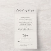 モダン祝Us Cream Wedding Reception オールインワン招待状 (内側)