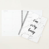 「モダン私はとて忙しも」大理石パーソナライズされた石 プランナー手帳 (ディスプレー)