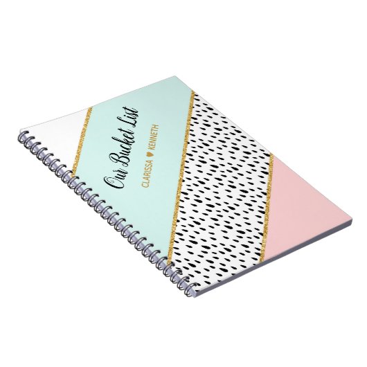 モダン私達のバケツのリストのカップルの記念品ジャーナル ノートブック (右側)