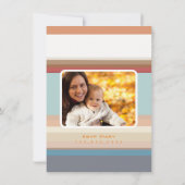 モダン秋の収穫 35歳の誕生日 カラフルなストライプ 招待状 (裏面)