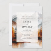 モダン秋の結婚式シンプル 招待状 (正面)