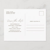 モダン秋の結婚式写真Boho日付を保存 案内ポストカード (裏面)