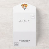 モダン秋の結婚式 オールインワン招待状 (外側)