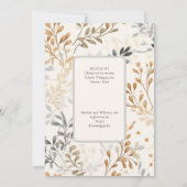 モダン秋の葉のブライダルシャワーオールインワン 招待状 (裏面)