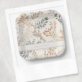 モダン秋の葉 ペーパープレート