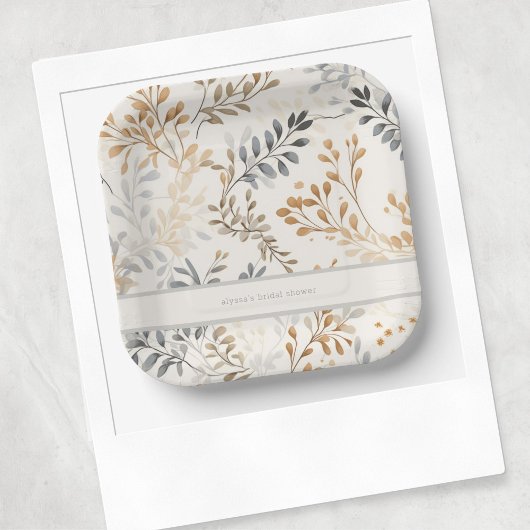 モダン秋の葉 ペーパープレート