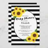 モダン秋ひまわりベビーシャワー招待状 招待状 (正面/裏面)