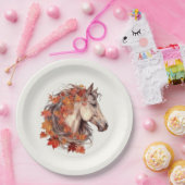 モダン秋エレガント馬馬馬馬術サンクスギビング ペーパープレート (パーティー)