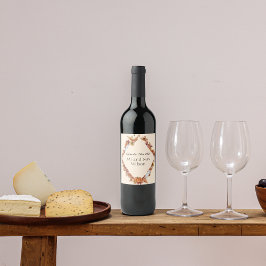 モダン秋オレンジBOHO結婚のワインラベル ワインラベル