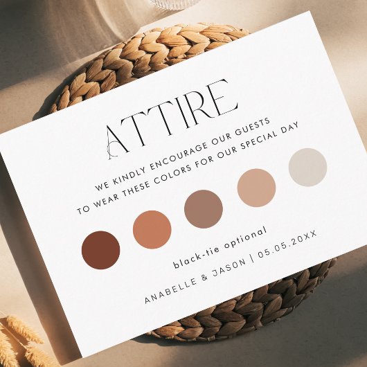 モダン秋カラーパレ結婚ットのゲストの服装 エンクロージャーカード
