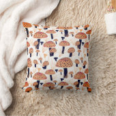 モダン秋キノコ型スケッチオレンジ秋 クッション (ブランケット)