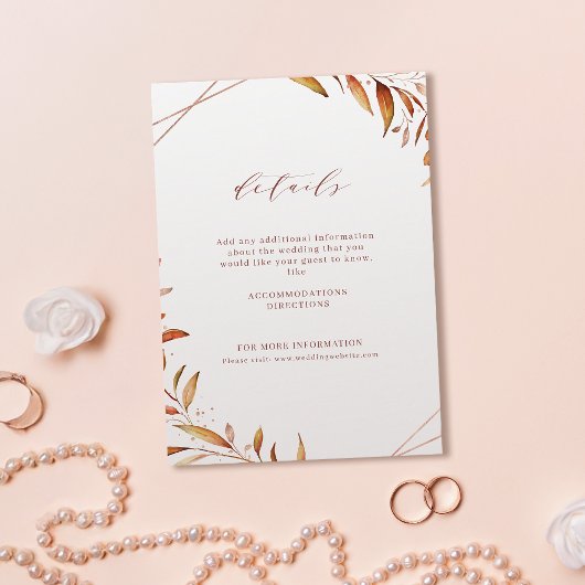 モダン秋グリーニ素朴ー幾何結婚品 エンクロージャーカード