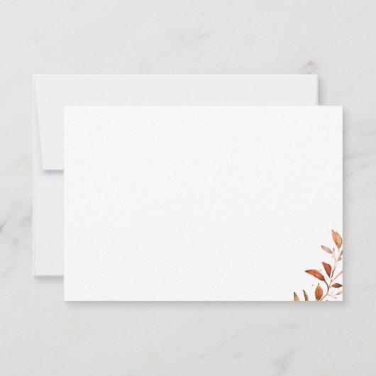 モダン秋グリーニ素朴ー幾何結婚品 サンキューカード (裏面)