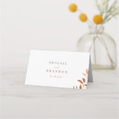 モダン秋グリーニ素朴ー幾何結婚品 プレイスカード (裏面)