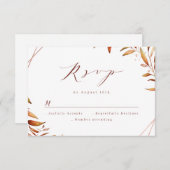 モダン秋グリーニ素朴ー幾何結婚品 出欠カード (正面/裏面)