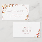 モダン秋グ結婚レリーのWebサイト挿入カード プレイスカード (正面/裏面)