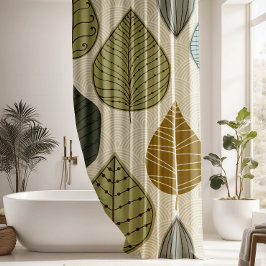 モダン秋スタイリッシュの秋の葉フローラ シャワーカーテン