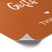 モダン秋テラ結婚コッタのカードのギフトのサイン ポスター (角)