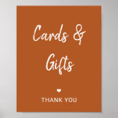 モダン秋テラ結婚コッタのカードのギフトのサイン ポスター (正面)