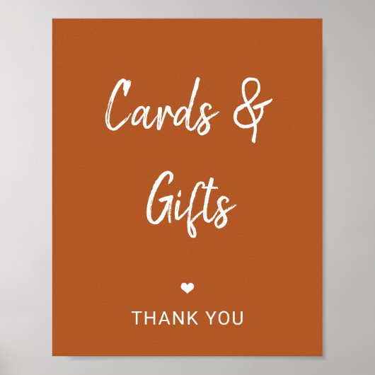 モダン秋テラ結婚コッタのカードのギフトのサイン ポスター (正面)