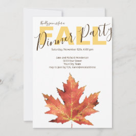 モダン秋ディナーパーティの招待状 招待状