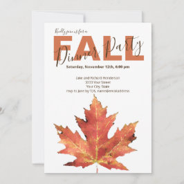 モダン秋ディナーパーティの招待状 招待状
