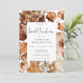 モダン秋ニュートラルフローラフレームブライダルルンチョン 招待状 (スタンド正面)