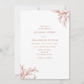 モダン秋バーントオレンジウェディング 招待状 (正面)