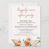 モダン秋フローラ写真の取り消し告知 招待状 (正面)