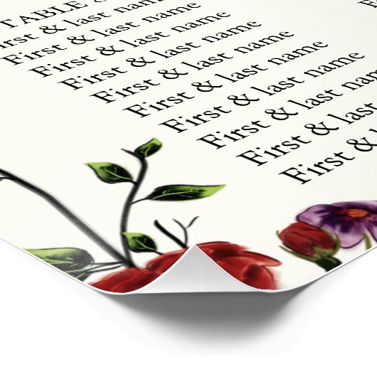 モダン秋フローラ結婚の座席表 ポスター (コーナー)