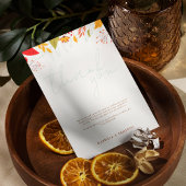 モダン秋ブライトシンプルフローラアイボリー結婚の サンキューカード