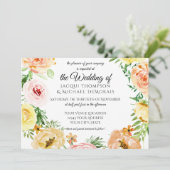 モダン秋リーフ水色フローラリース 招待状 (スタンド正面)