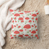 モダン秋レッドキノコ型スケッチ クッション (ブランケット)