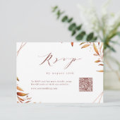 モダン秋幾何素朴QR結婚コード 出欠カード (スタンド正面)