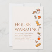 モダン秋引っ越し祝いパーティーパーティー招待状離れ 招待状 (正面)