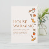 モダン秋引っ越し祝いパーティーパーティー招待状離れ 招待状 (スタンド正面)