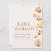 モダン秋引っ越し祝いパーティーパーティー招待状離れ 招待状 (正面)