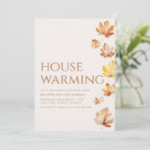 モダン秋引っ越し祝いパーティーパーティー招待状離れ 招待状 (スタンド正面)