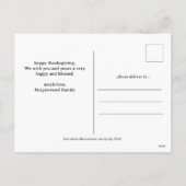 モダン秋感謝家族の写真コラージュ シーズンポストカード (裏面)